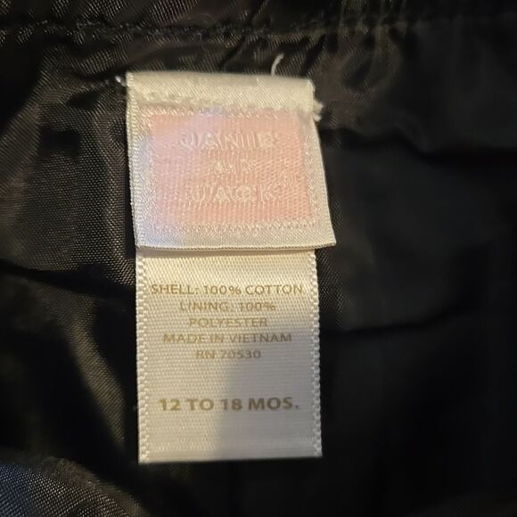 JANIE AND JACK BLACK VELVET PLEATED SKIRT, SIZE 12-18 MONTHS - Picture 5 of 6